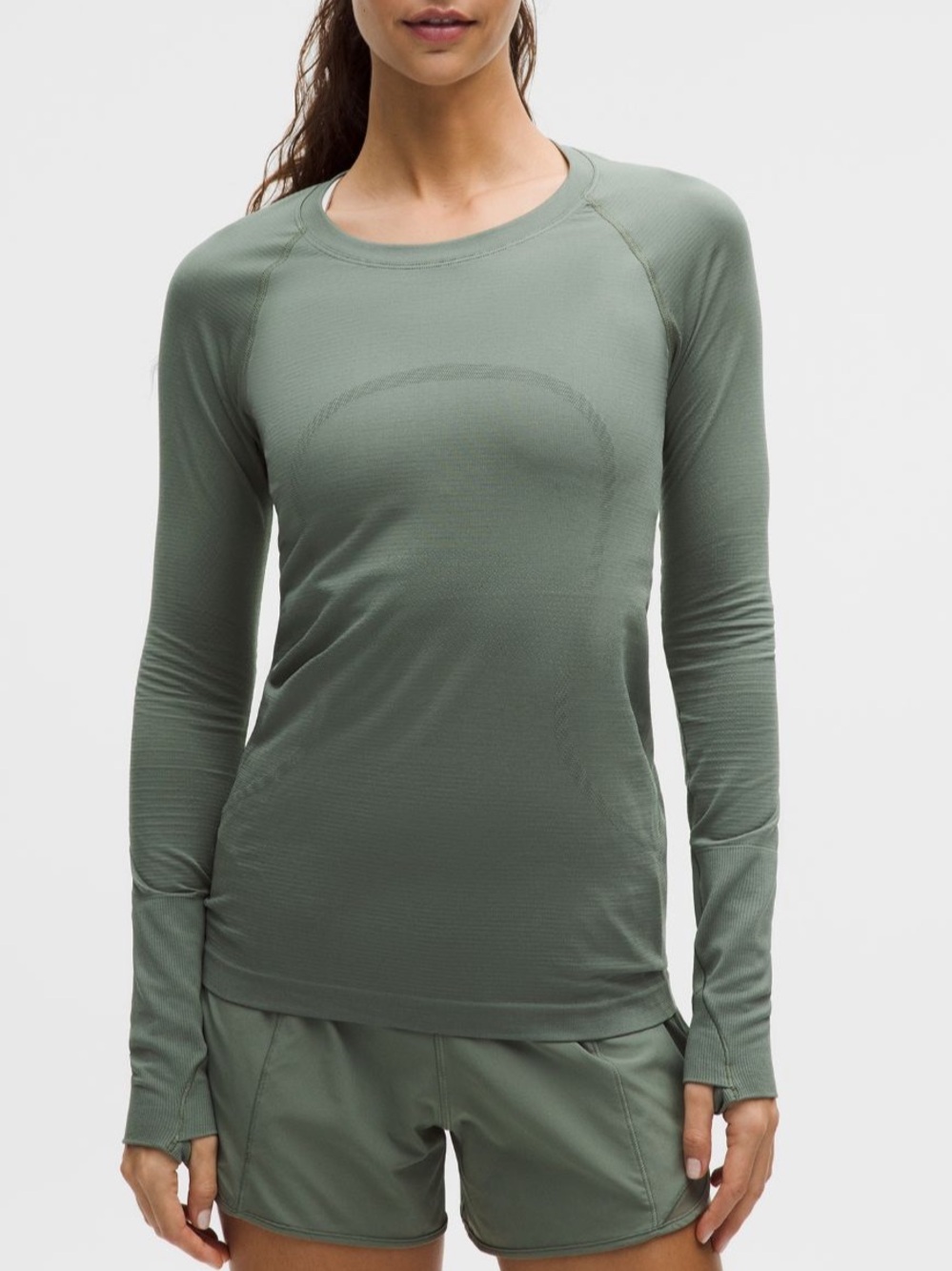 lululemon Swiftyly Long-Sleeve Crew Top in Sage